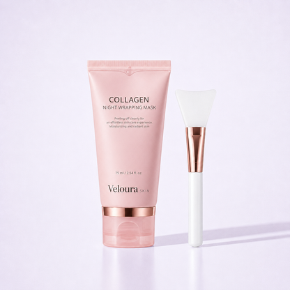 Veloura Collagen Night Wrapping Mask tube with silicone applicator