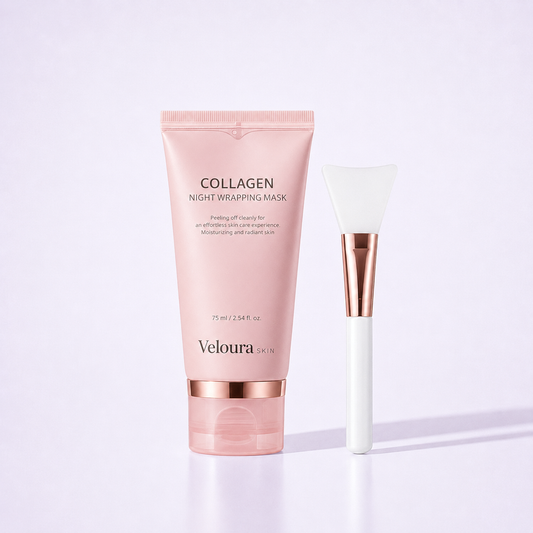Veloura Collagen Night Wrapping Mask tube with silicone applicator