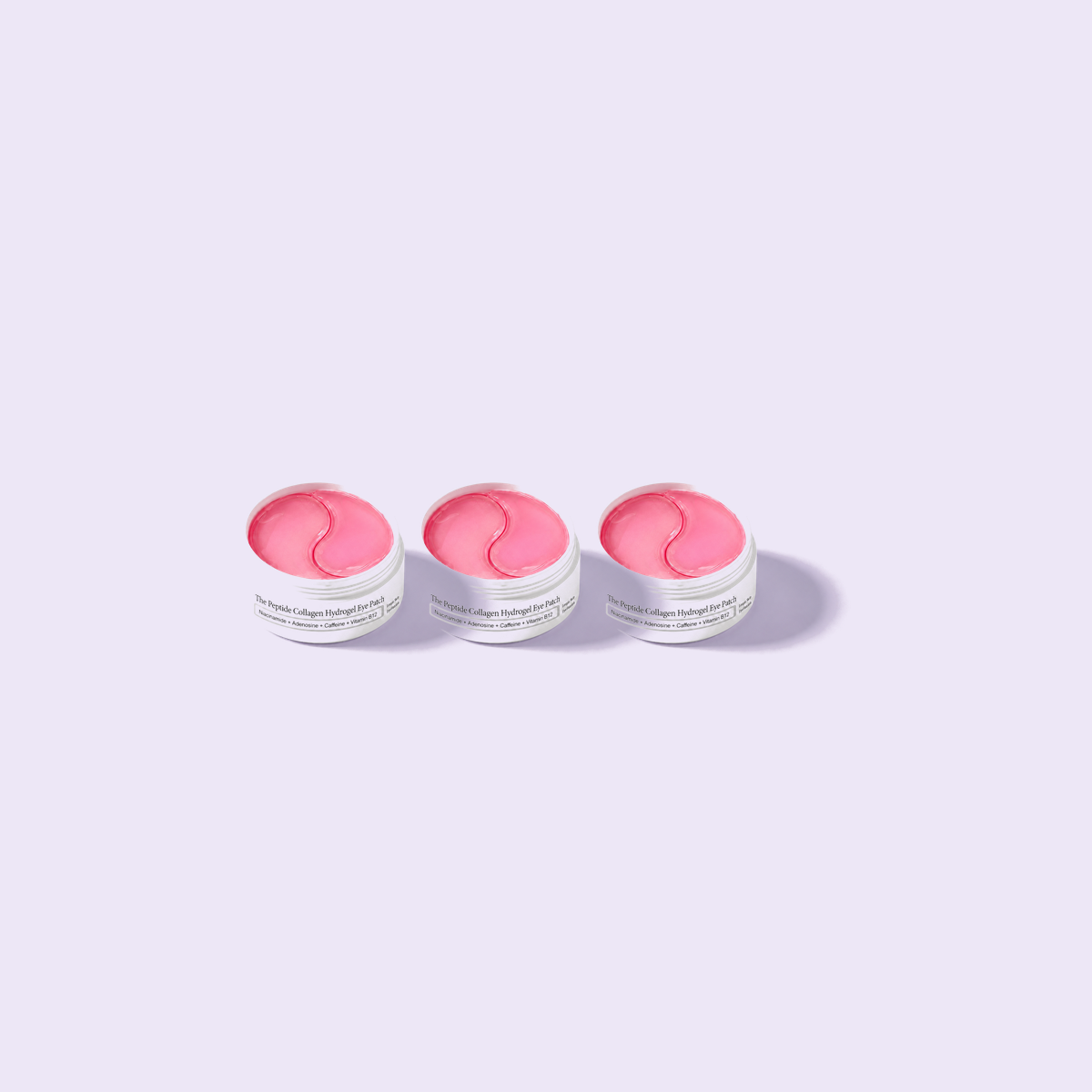 Three jars of Veloura Collagen Hydrogel Eye Patches