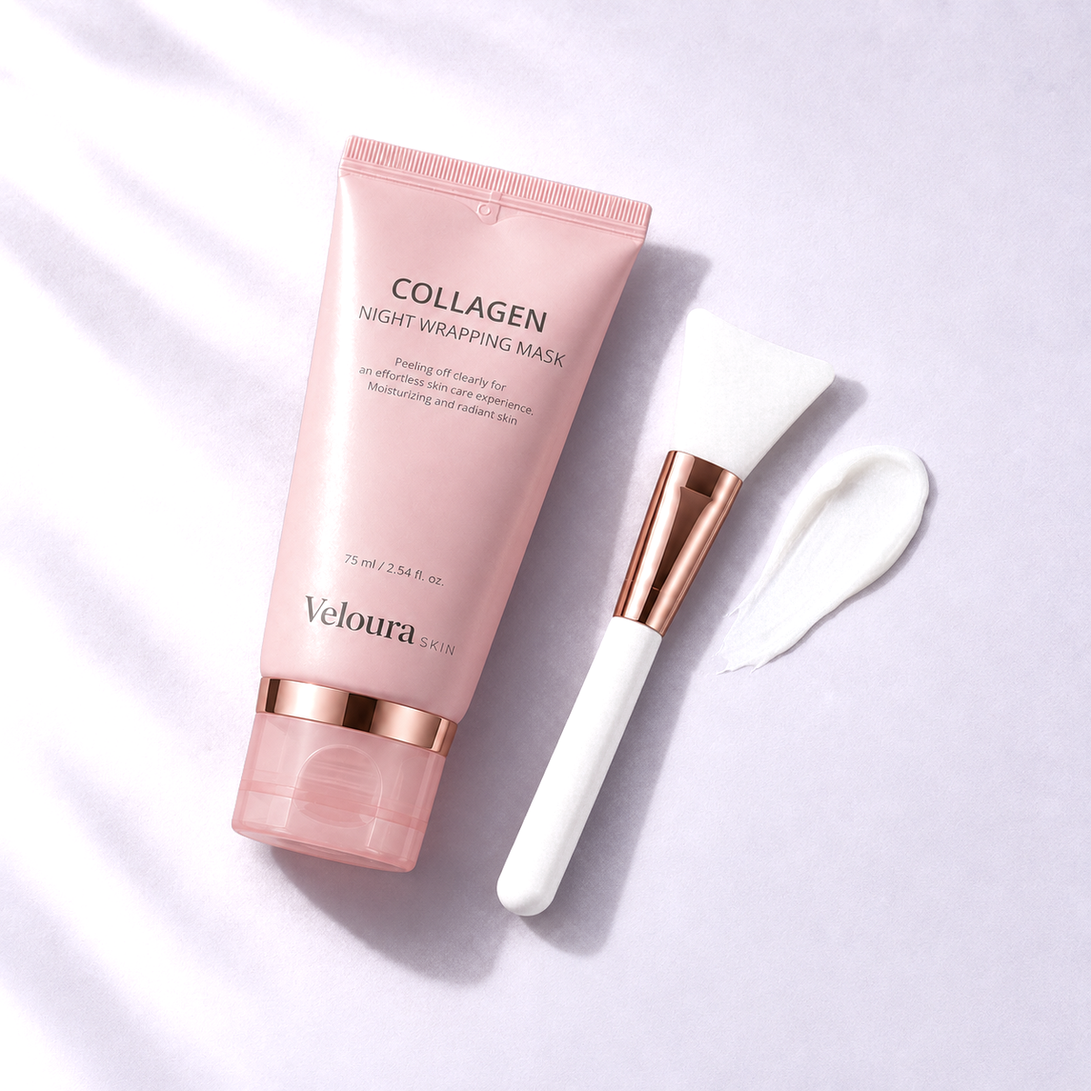 Night Wrapping Mask tube laid flat with its applicator