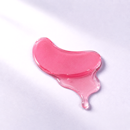 Texture of a hydrogel eye patch melting into gel