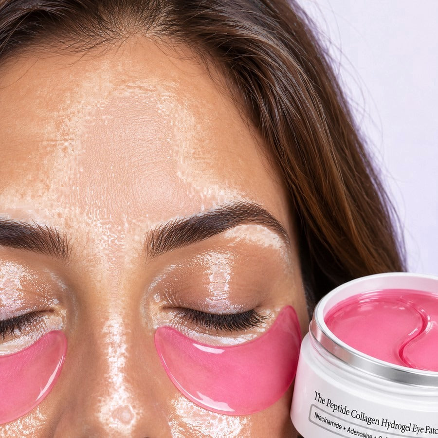 Wearing a Veloura Collagen Hydrogel Eye Patch